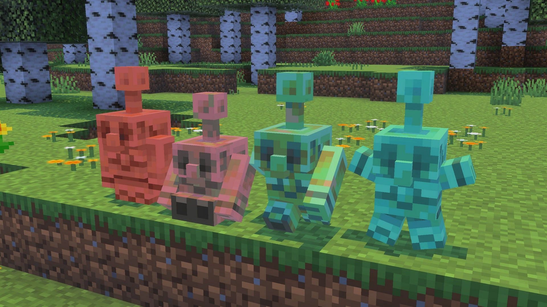 Copper golem statue is a decorative block that can be placed anywhere and can have different poses (Image via Sportskeeda Gaming || Mojang Studios)